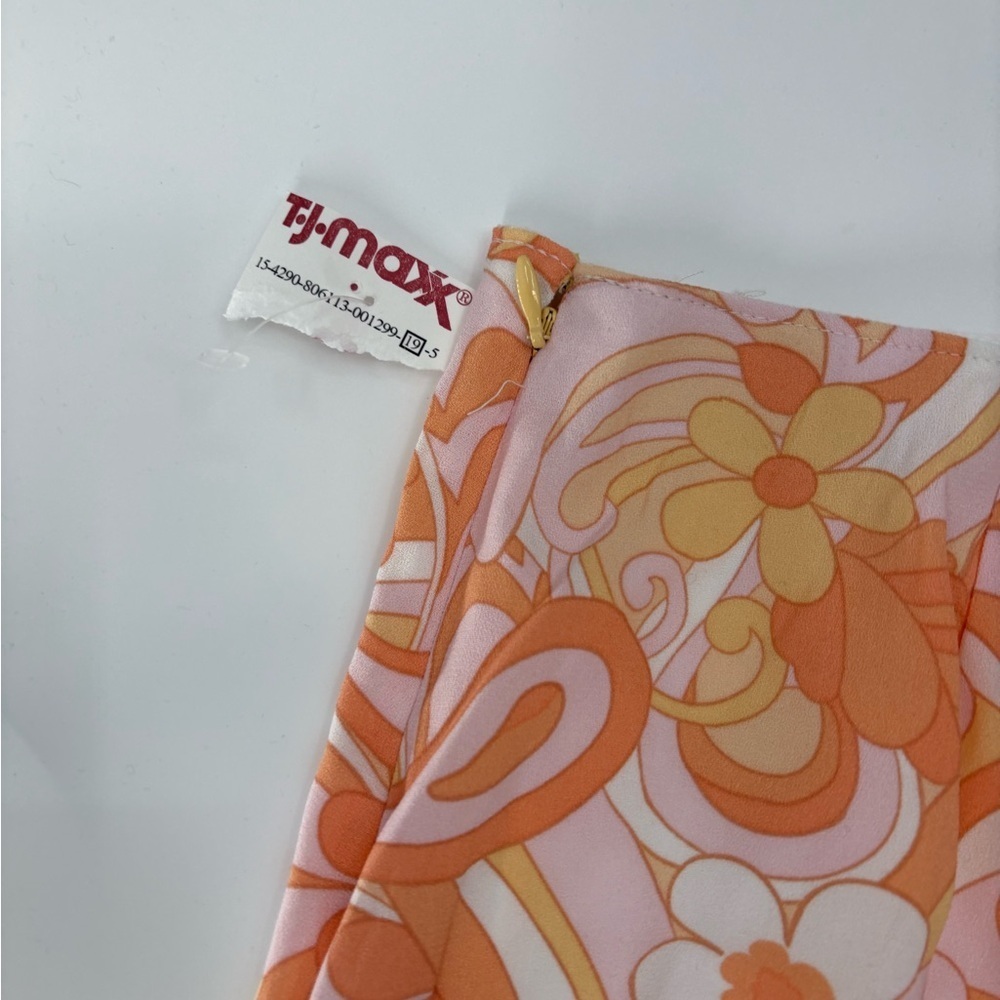 Hollister Women's Lined orange boho 70s Ultra High Rise Floral Mini Skirt small - Picture 10 of 14